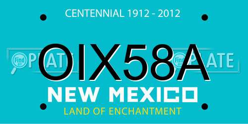 OIX58A New Mexico License Plate
