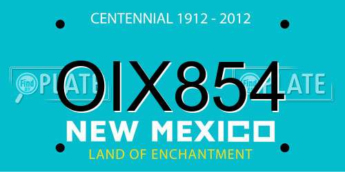 OIX854 New Mexico License Plate