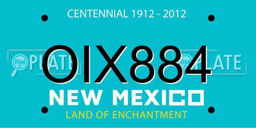 OIX884 New Mexico License Plate
