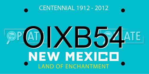 OIXB54 New Mexico License Plate