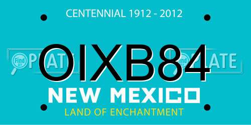 OIXB84 New Mexico License Plate