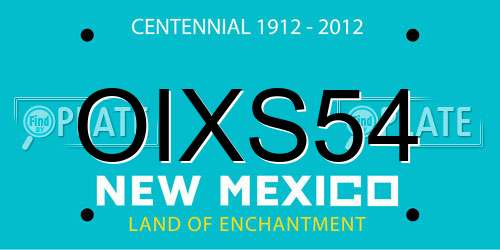 OIXS54 New Mexico License Plate