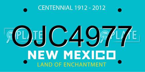 OJC4977 New Mexico License Plate