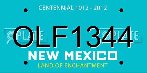 OLF1344 New Mexico License Plate