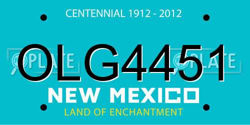 OLG4451 New Mexico License Plate