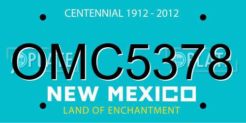 OMC5378 New Mexico License Plate