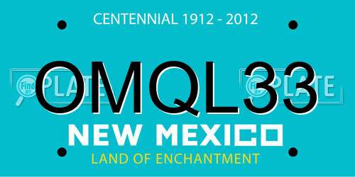 OMQL33 New Mexico License Plate