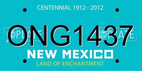 ONG1437 New Mexico License Plate