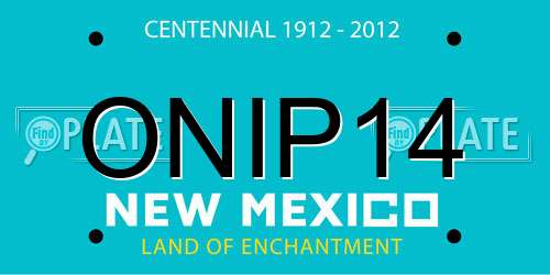 ONIP14 New Mexico License Plate