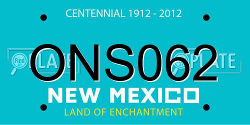 ONS062 New Mexico License Plate