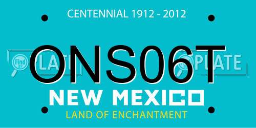 ONS06T New Mexico License Plate