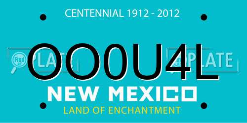 OO0U4L New Mexico License Plate