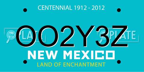 OO2Y3Z New Mexico License Plate