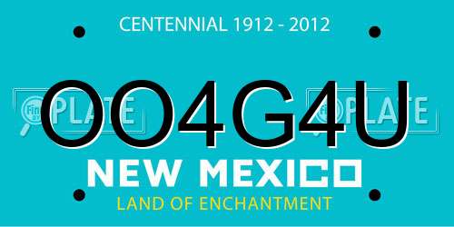 OO4G4U New Mexico License Plate