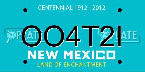 OO4T2I New Mexico License Plate