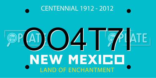 OO4T7I New Mexico License Plate