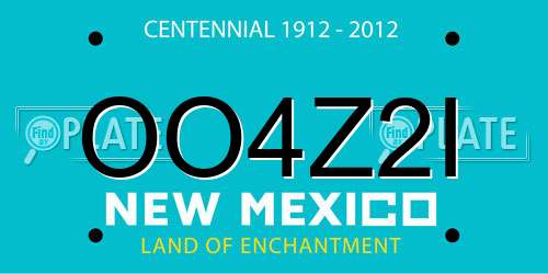 OO4Z2I New Mexico License Plate