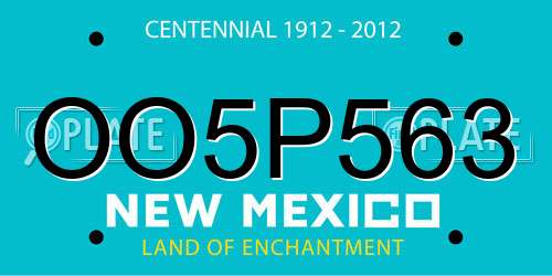 OO5P563 New Mexico License Plate