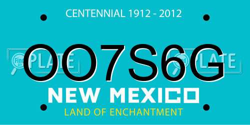 OO7S6G New Mexico License Plate