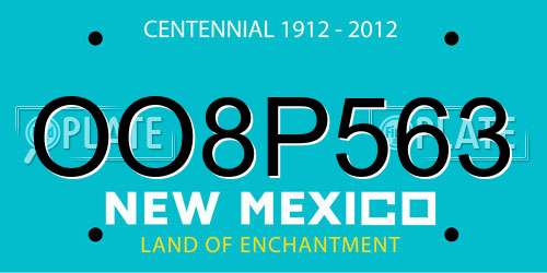 OO8P563 New Mexico License Plate