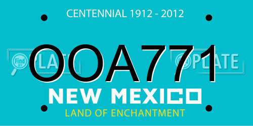 OOA771 New Mexico License Plate