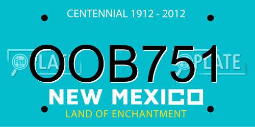 OOB751 New Mexico License Plate