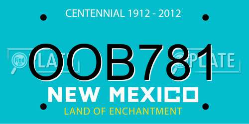 OOB781 New Mexico License Plate