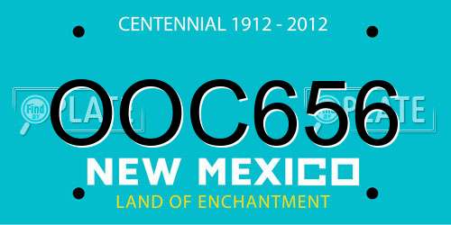 OOC656 New Mexico License Plate