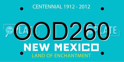 OOD260 New Mexico License Plate
