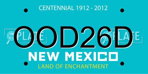 OOD26D New Mexico License Plate