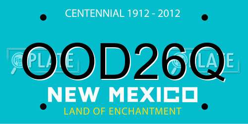 OOD26Q New Mexico License Plate