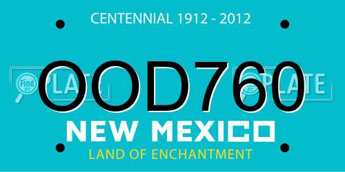 OOD760 New Mexico License Plate