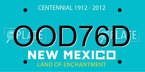 OOD76D New Mexico License Plate