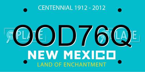OOD76Q New Mexico License Plate