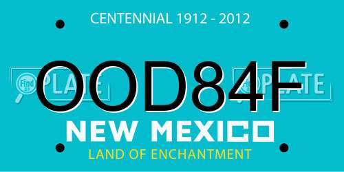 OOD84F New Mexico License Plate