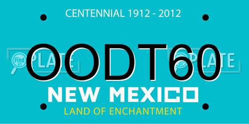 OODT60 New Mexico License Plate