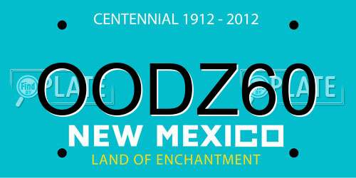 OODZ60 New Mexico License Plate