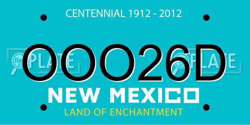OOO26D New Mexico License Plate