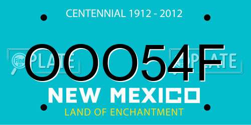 OOO54F New Mexico License Plate