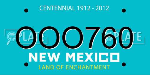 OOO760 New Mexico License Plate