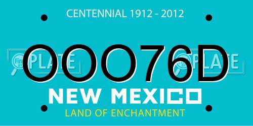 OOO76D New Mexico License Plate