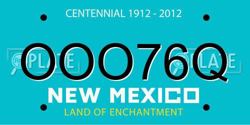 OOO76Q New Mexico License Plate
