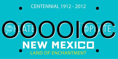 OOOOIOC New Mexico License Plate