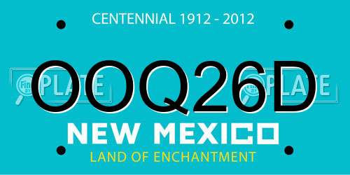 OOQ26D New Mexico License Plate