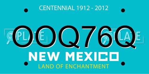 OOQ76Q New Mexico License Plate