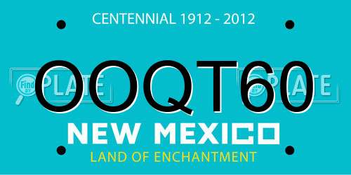 OOQT60 New Mexico License Plate