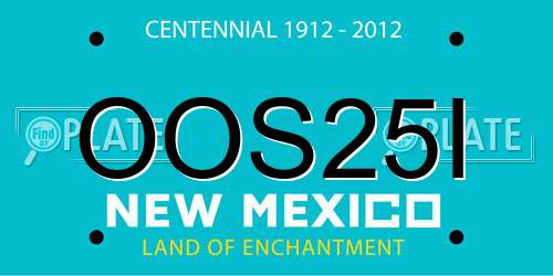 OOS25I New Mexico License Plate