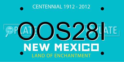 OOS28I New Mexico License Plate