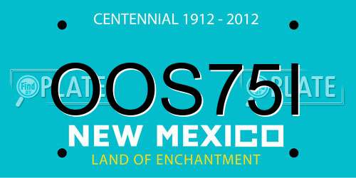 OOS75I New Mexico License Plate