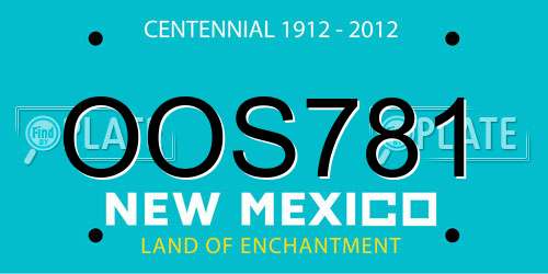 OOS781 New Mexico License Plate